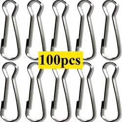 100 Pcs 7 Size Metal Spring Hooks Lanyard Snap Clip Hooks for ID Card Ring Key Chain Purse DIY Curtains Keyring Buckle Hardware