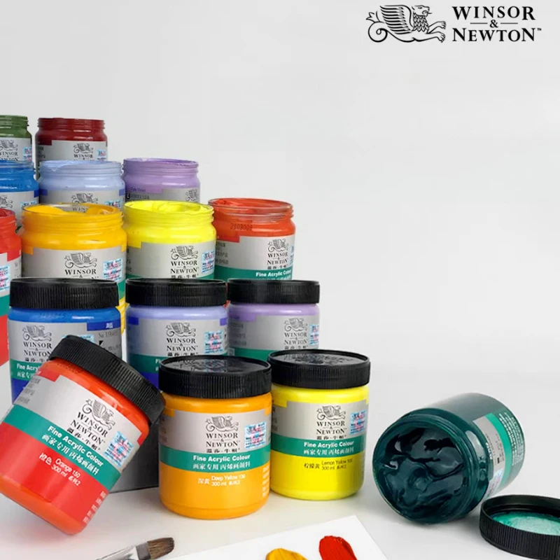 طلاء أكريليك وينسور آند نيوتن 300 مل طلاء فني مقاوم للماء ومقاوم للشمس ومقاوم للبهتان، حجر، زجاج، سيراميك، طلاء جدران #1