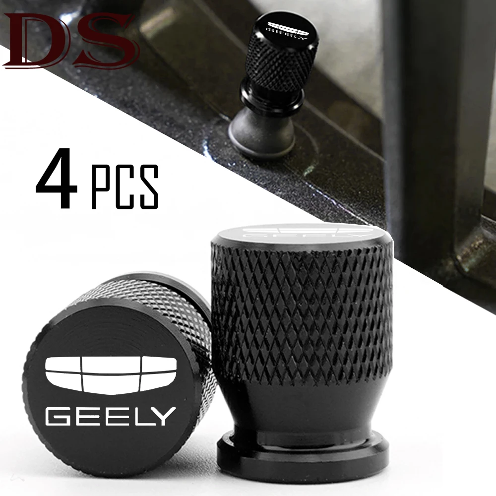 New For Geely Atlas Coolray Emgrand EC7 EC8 X7 EX7 CK2 Car Aluminum Wheel Tire Valve Caps Tyre Stem Waterproof Cover Accessories