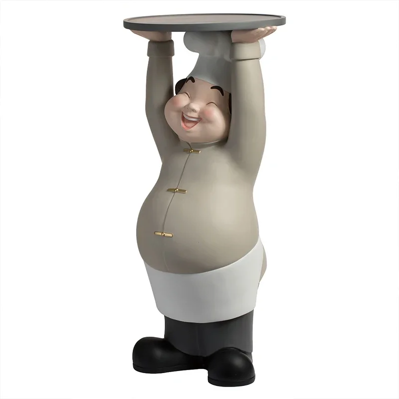 ZZXL Cute Fat Chef Large Floor Tray Home Decoration Living Room Dining Room