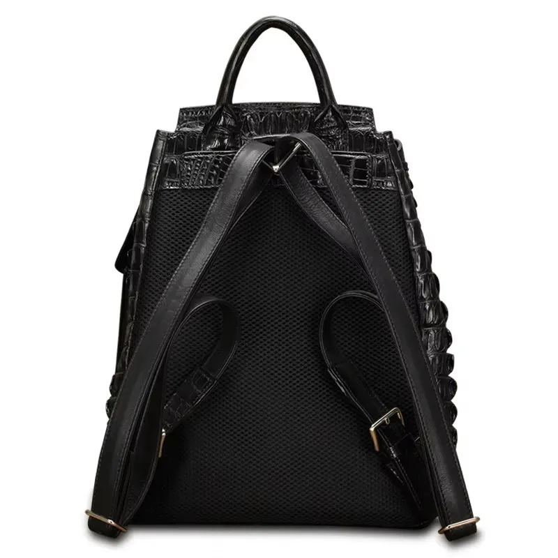 lukanikexima New Crocodile Backpack male  Casual Fashion Large Capacity Travel Backpack dbag for male two shoulder strap bag