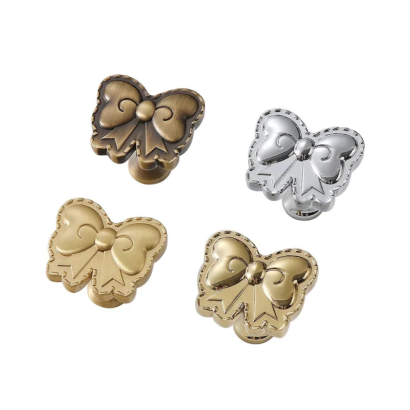 Bright Bow Tie Furniture Handle Door Drawer Knobs Solid Brass Cabinet Handles For Kitchen Wardrobe Cupboard Drawer Pulls Diy