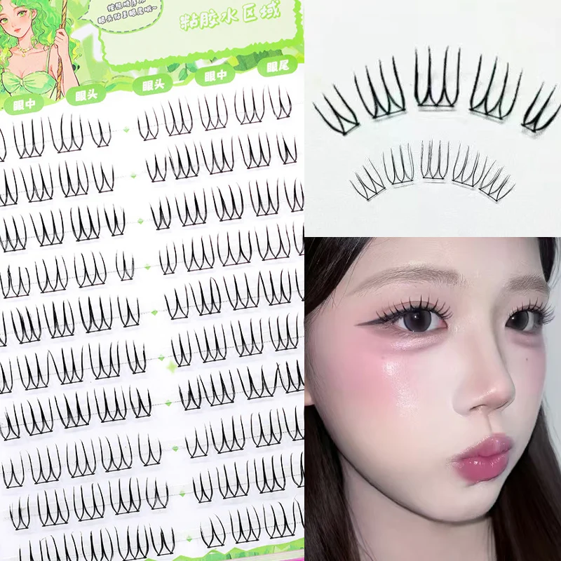 U-förmige Segmentierte Cluster-Wimpern K-pop Koreanische Manga-Wimpern Natürliche Einzelne Wimpernbüschel DIY Großpackung Künstliche Wimpern