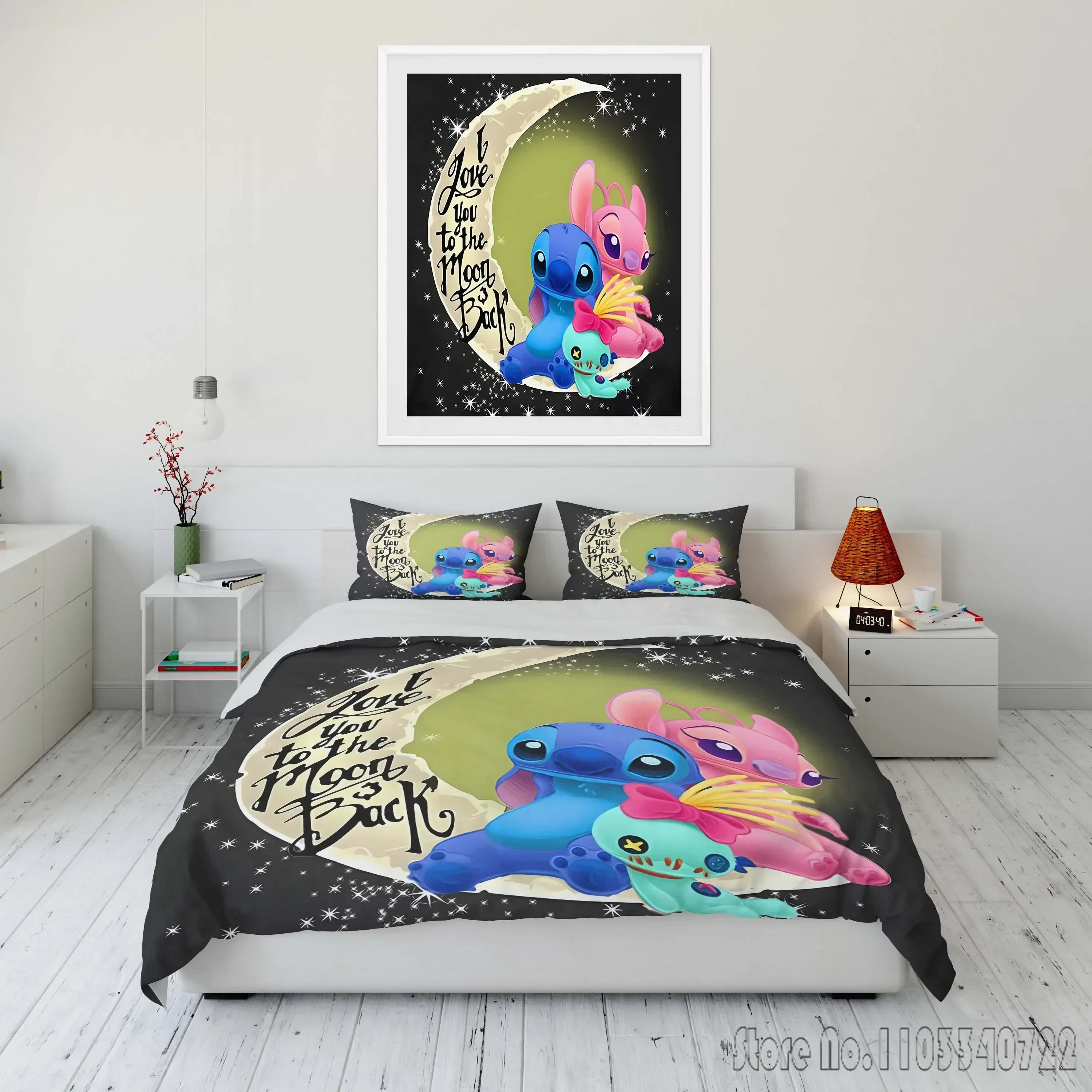 

Stitch Printed Soft Bedding Set Duvet Cover 1 Duvet Cover 2 Pillowcases Adult and Children Bedding Set Luxury