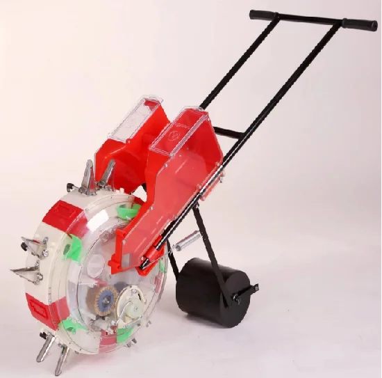 Agricultural portable hand push seeder and fertilizer applicator for seeds planting and fertilizer application