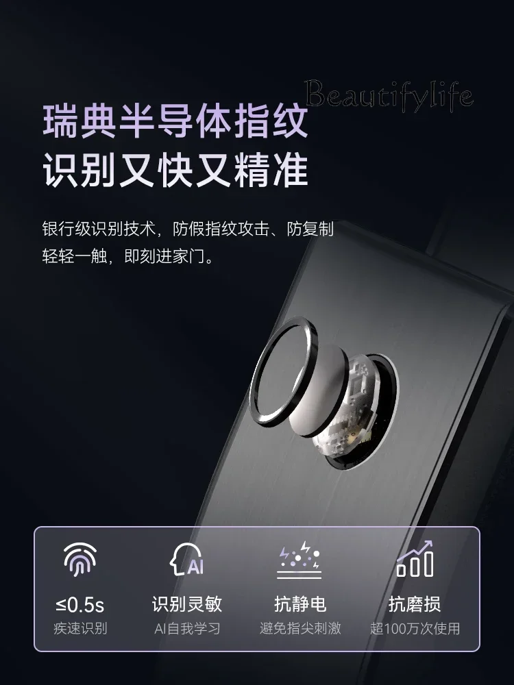 Fingerprint Smart Lock Cat's Eye Indoor Screen Anti-Theft Door Smart Door Password Home Door Lock Security