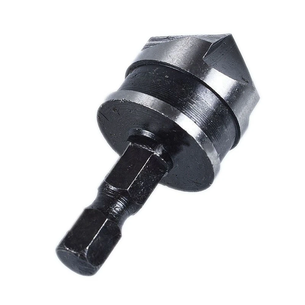 Krechtige-Juego de brocas para avellanador de flauta, cortador de achaflanado de 90 grados para madera y Metal, 12mm, 16mm, 19mm, 3 unidades