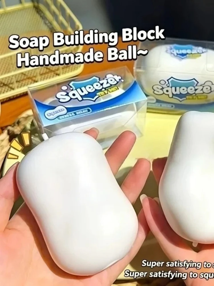 Seifenball Quetschbarer Seifen-Stressball Fidget-Spielzeug Knisternder Quetschball Runde Blöcke Gefüllt ASMR Anti-Stress-Spielzeug für Erwachsene Geschenk