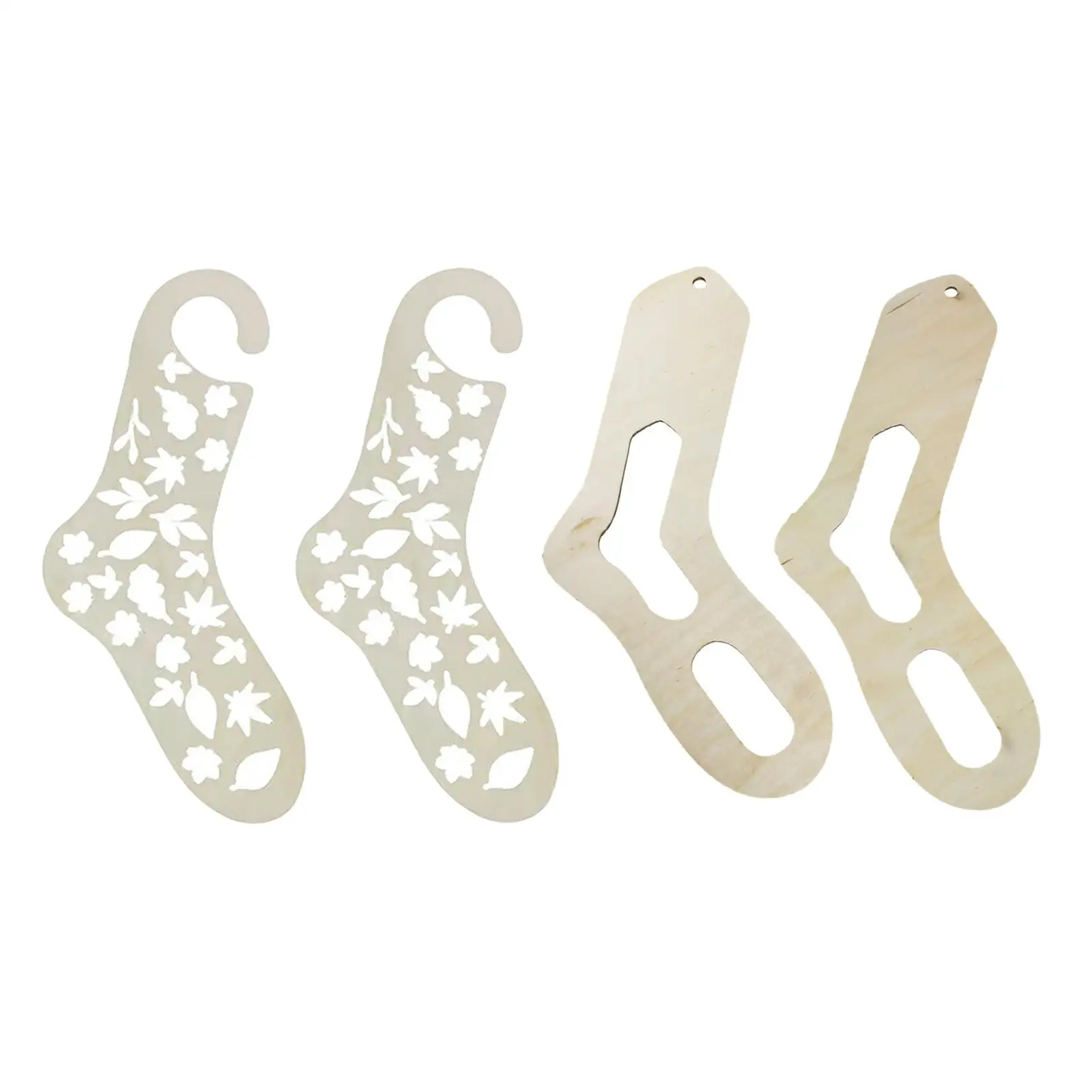 1 Pair Wooden Sock Blocker Stocking Display Handmade Hand Knitting Mold Tool view 6