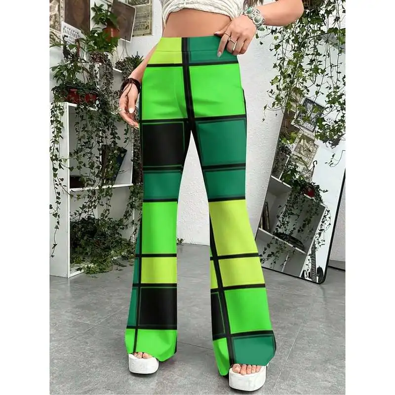Printed flared pants for teenagers aged 7-16, suitable for daily street wear and suitable for all seasons.