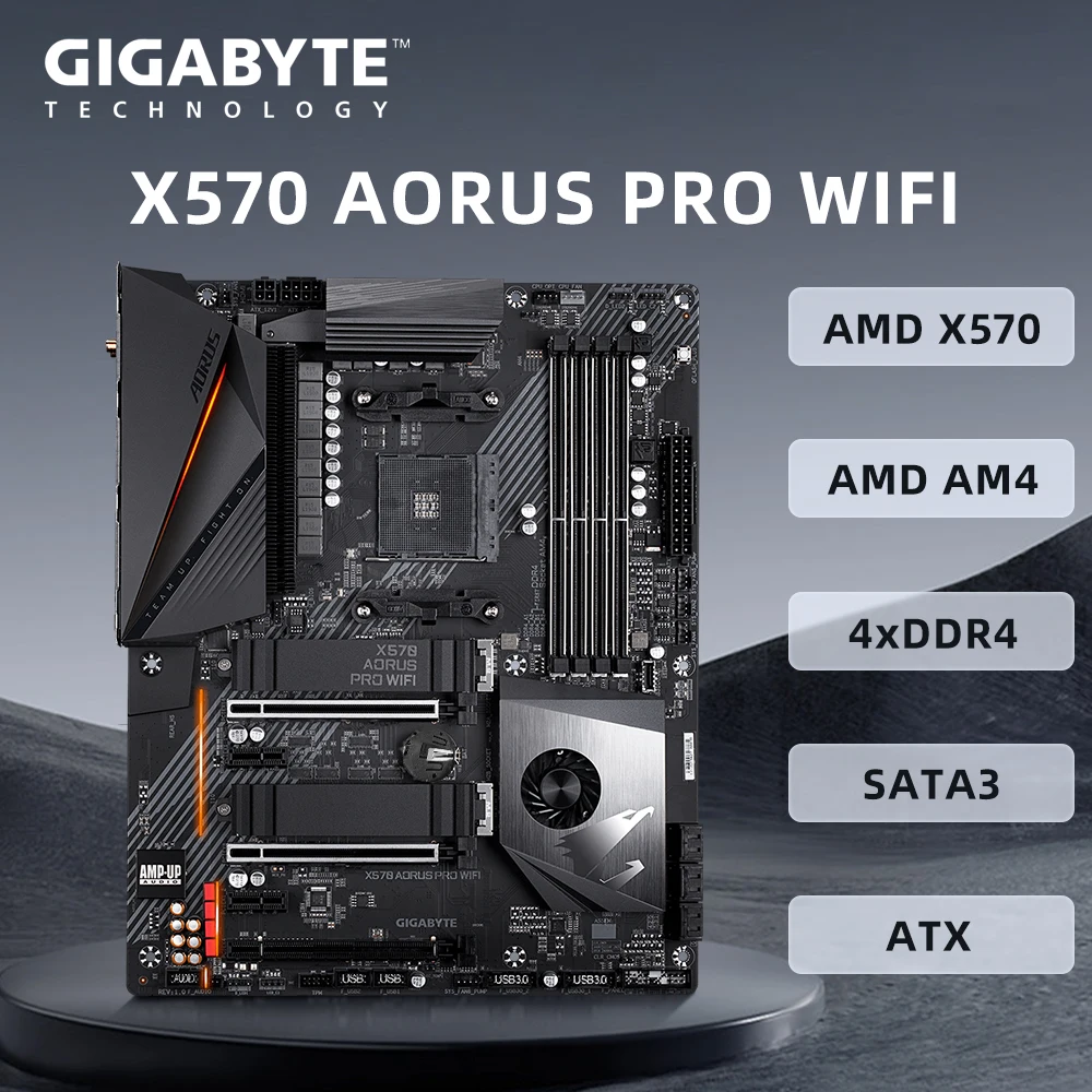 Gigabyte X570 AORUS PRO WIFI Motherboard Supports DDR4 WIFI 6 M.2 PCIE 4.0 Ryzen 5 5600 5000 5700x processor AMD AM4