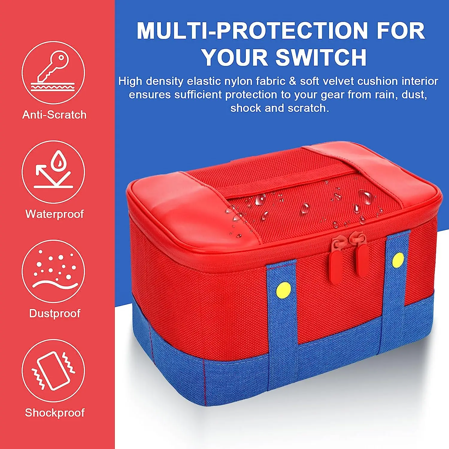 Imagen 3: Estuche de Transporte para Switch 2, Estuche de Almacenamiento Compatible con Nintendo Switch 2/Switch/OLED/Lite, Funda Protectora de Viaje de Carcasa Blanda