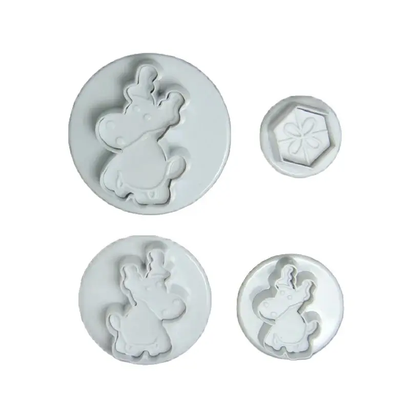 

Plastic 4pcs Cartoon Cow Shape Cake Decoration Fondant Pressing Cutter Molds Set HB0644