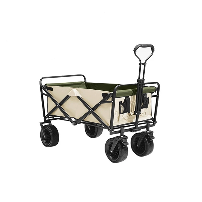 

Collapsible Folding Wagon Heavy Duty Utility Beach Wagon Cart for Camping Shopping Garden and Beach