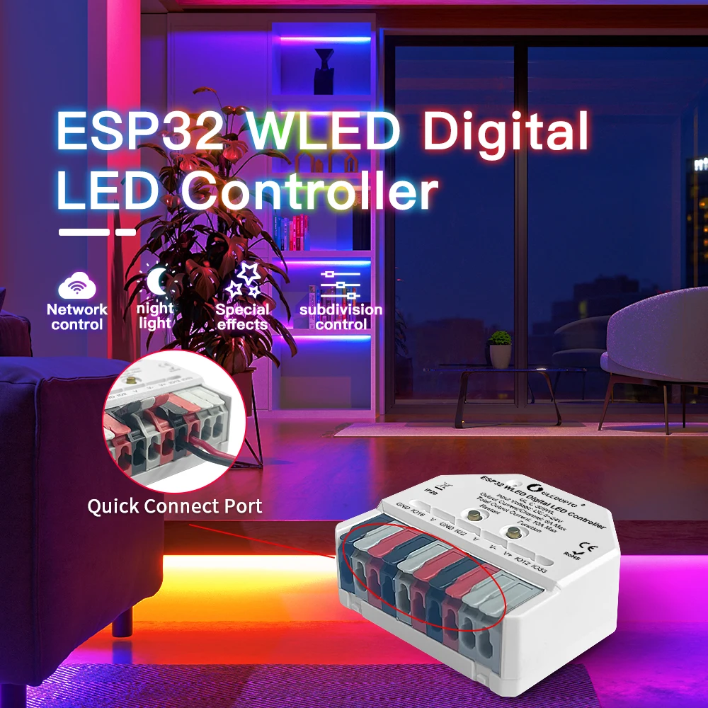 gledopto esp32 ultra mini wled controlador led faca voce mesmo iluminacao dinamica digital ws2811 ws2812 sk6812 tm1814 ws2813 ws2815 luz de tira 01