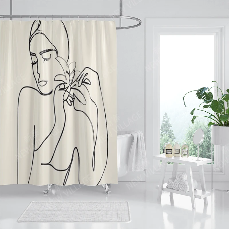 Waterproof fabric shower curtains Bathroom curtain accessories Bath curtain shower 180x200cm 240*200 modern boho Nordic decor