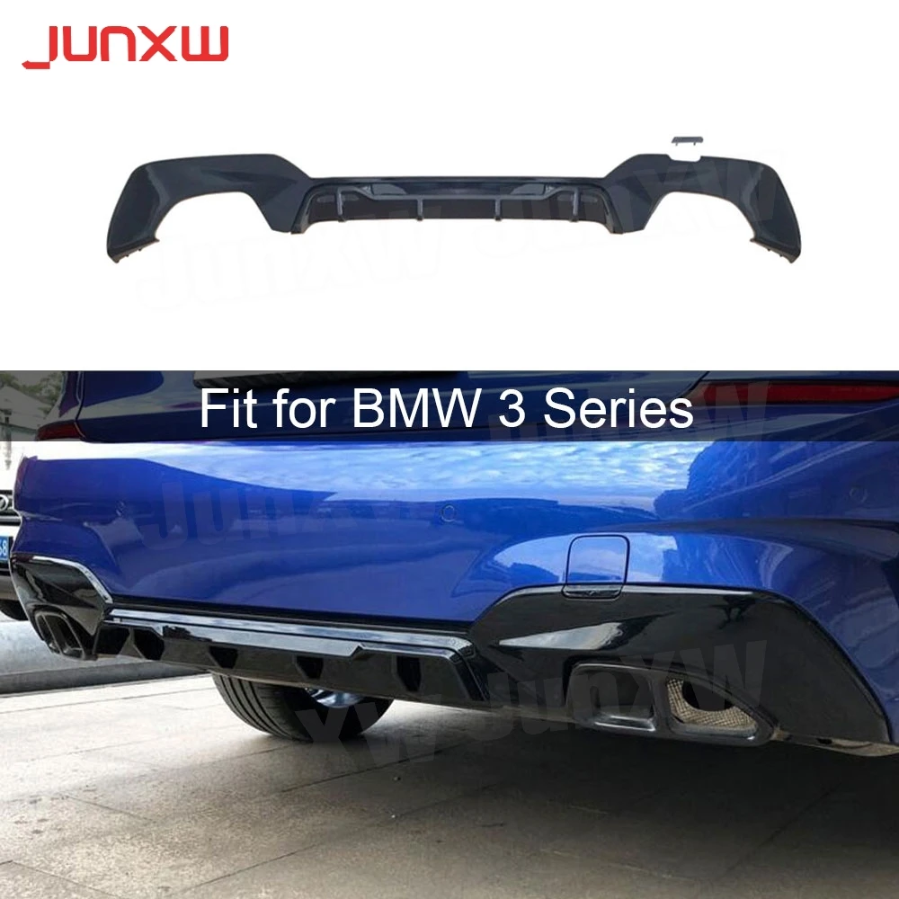 

PP Rear Lip Diffuser Spoiler For BMW 3 Series G20 G28 M Sport 2019 2020 MP Style Square Exhaust Tip Type Back Bumper Lip Guard