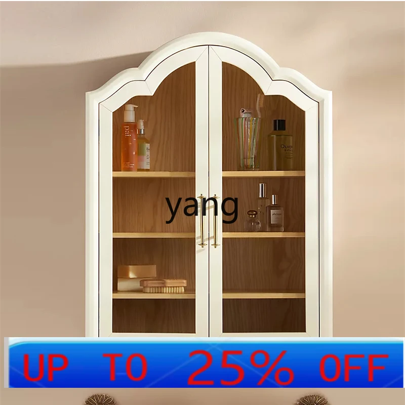 

LH retro solid wood wall cabinet living room home wall hanging small wall cabinet American small apartment