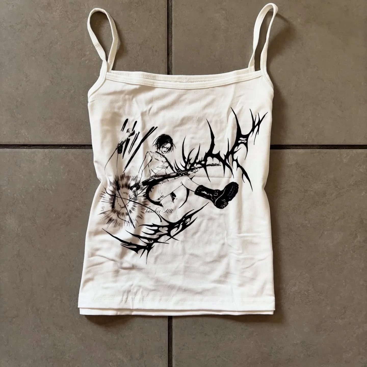 Koreanisches Damen-Tanktop, Camisole-Top, Gothic-Stil, Alltagsmode, vielseitiges bedrucktes Top, neue Frühlings- und Sommermodelle