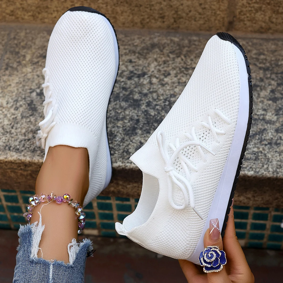 

Women Casual Shoes Fashion Breathable Walking Mesh Flat Shoes Woman White Sneakers Women Tenis Feminino Female Shoes