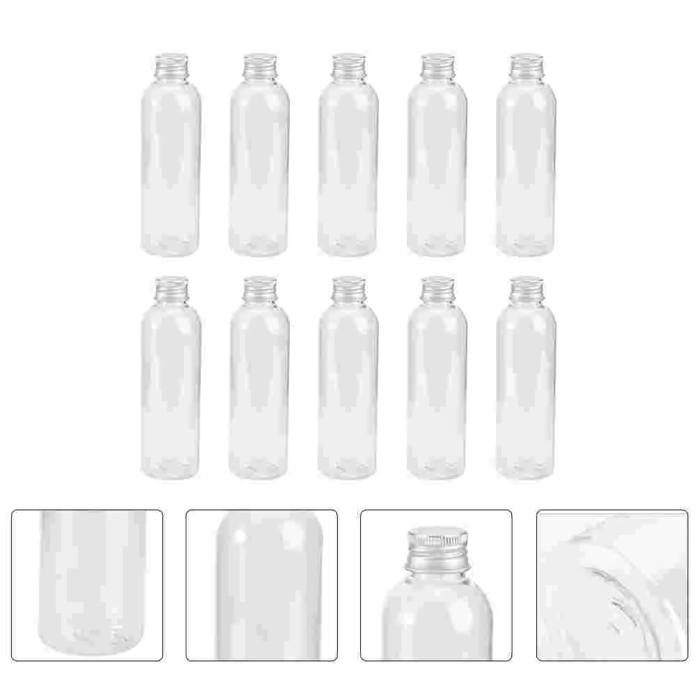 10 Pcs Aluminum Cap PET Bottle Small Cream Plastic Portable Travel Empty Bottles Leak Proof Compact Cosmetics Holder Shampoo