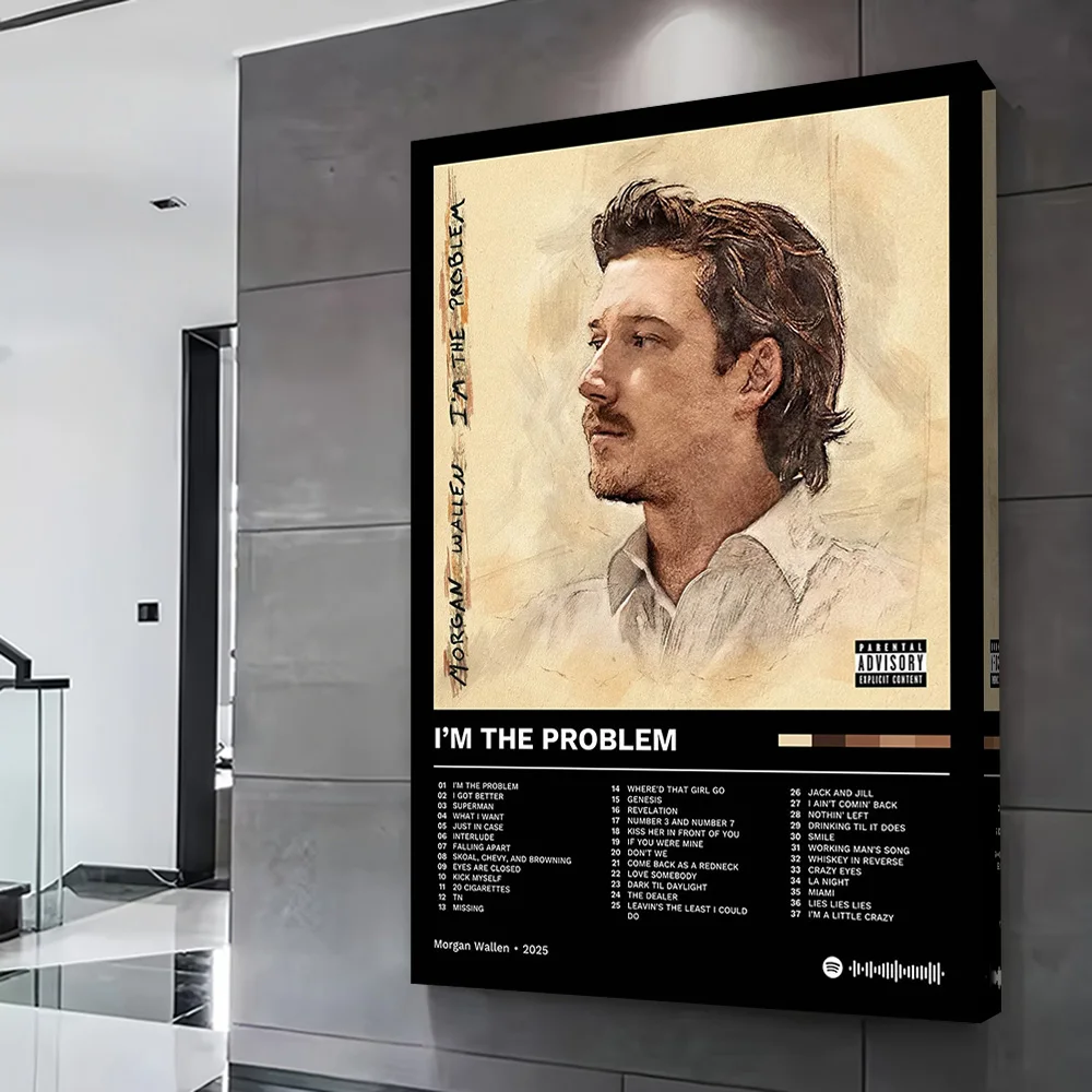 Morgan Wallen - I'm The Problem Printing Poster Custom Pictures Wall Art Canvas Painting Gift for Decorative Paintings Wand Deko
