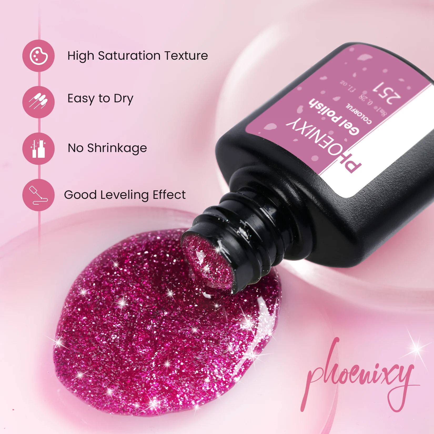 PHOENIXY-Juego de esmaltes de uñas de Gel profesional, Kit de manicura semipermanente con lámpara LED UV, todo para arte de uñas