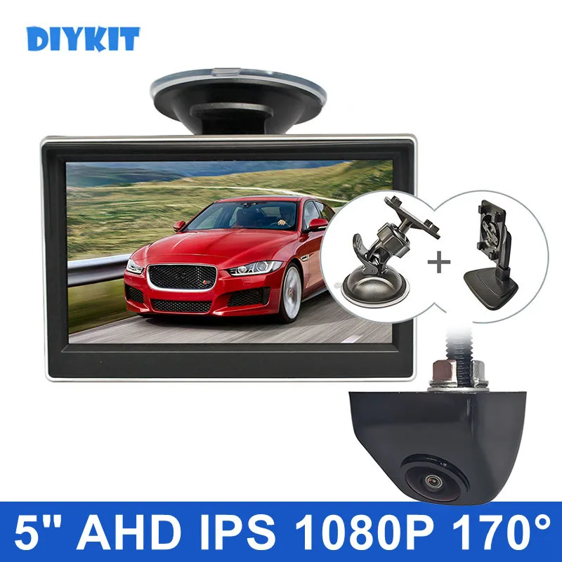 

DIYKIT 5inch IPS AHD Monitor 1920*1080P HD 170 Degree Starlight Night Vision Backup Camera Vehicle Reverse for Car SUV MPV RV