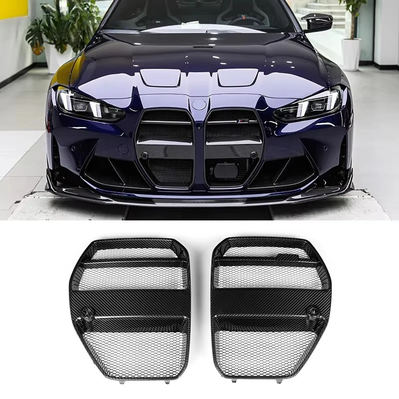 

Dry Carbon Fiber Auto Front Grille for BMW M3 M4/G80 G81 G82 G83 V Style With Front Grille 2021+ Equipped With Anti Stone Mesh