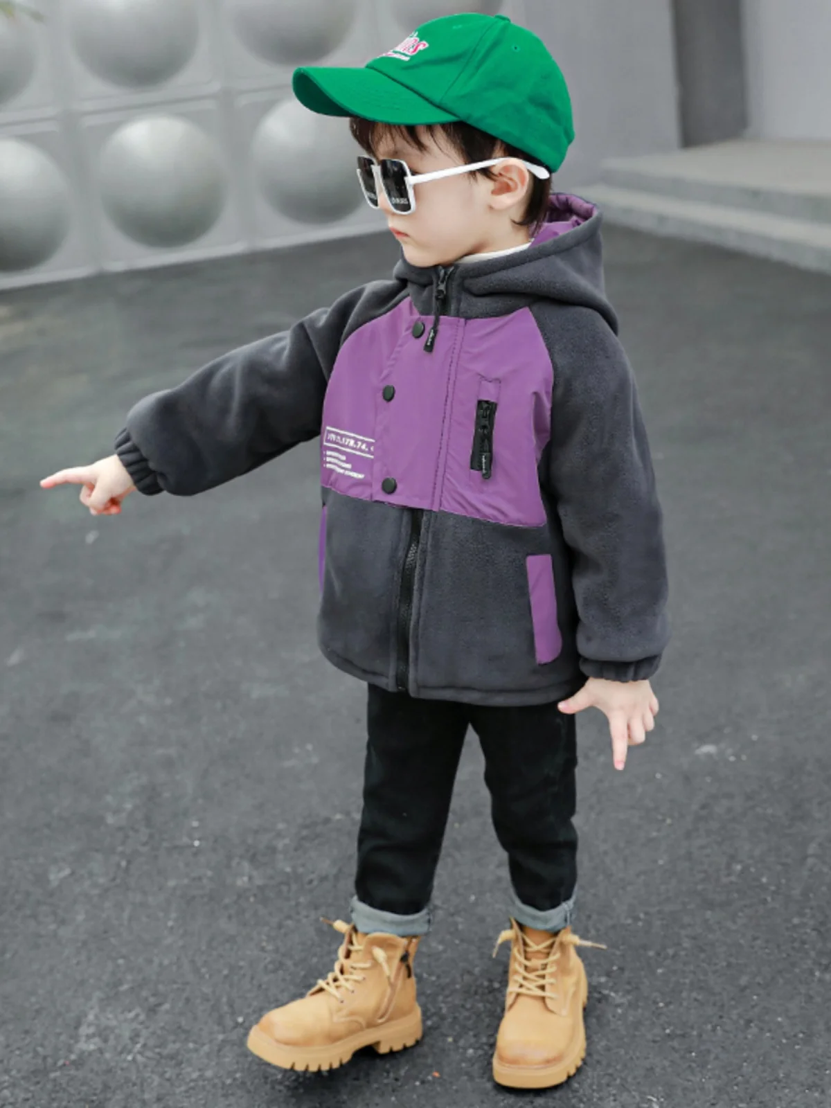 

Утепленная флисовая куртка из овечьей шерсти для мальчиков, осенне-зимняя теплая верхняя одежда, детская ветровка, молодежная модная куртка с воротником-стойкой