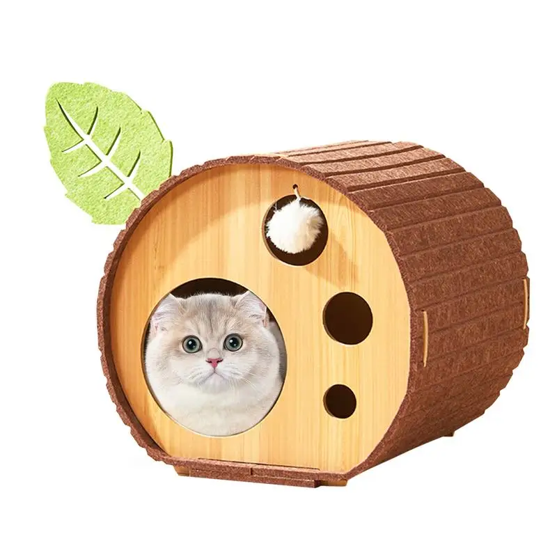 

Unique Tree Hole Cat Bed Integrated Winter Warm Cat Cave Scratching Board Home Decorative Warm Pets Bed for Multi Kittens Toys