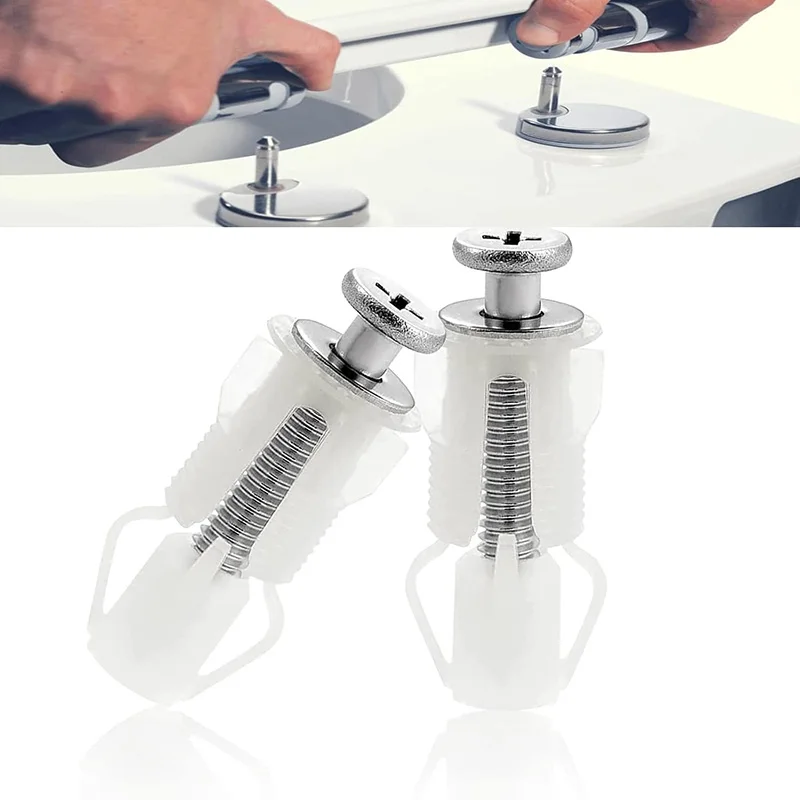 2Pcs Toilet Seat Fixings Toilet Fixing Part Stainless Steel Toilet Seat Screws Top Fixing Toilet Seat Fittings Toilet Lid Fixing