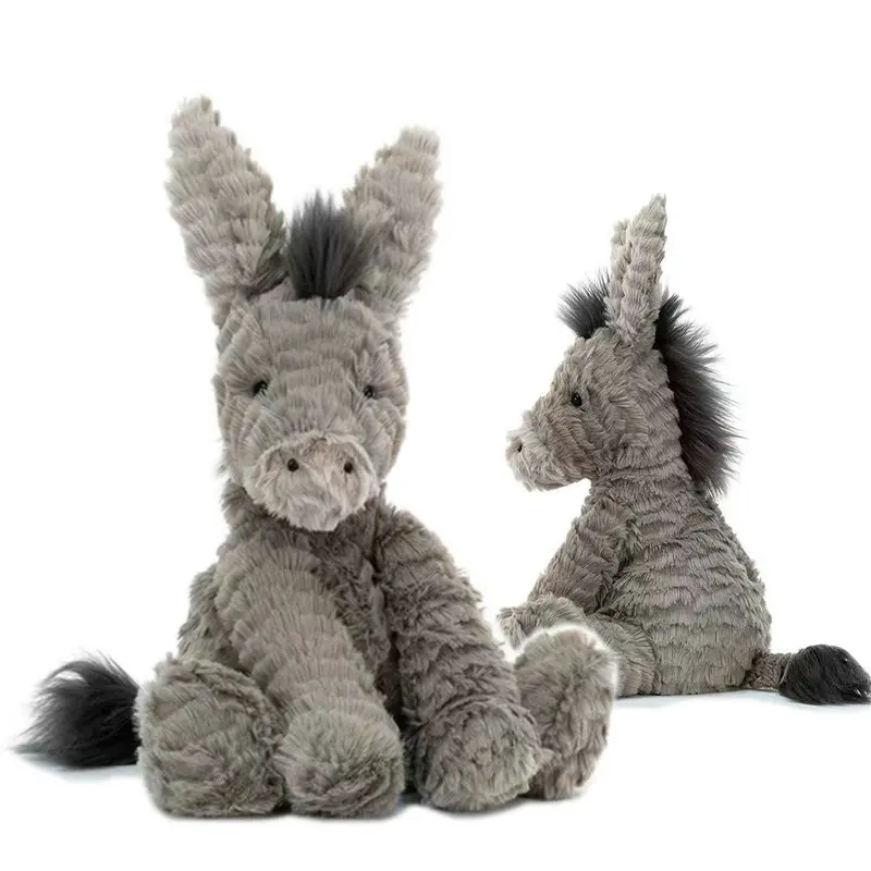 Muñeco de Peluche de Burro gris para bebé, muñeco de felpa suave de 23/40/60CM, regalo de decoración de habitación de cumpleaños infantil