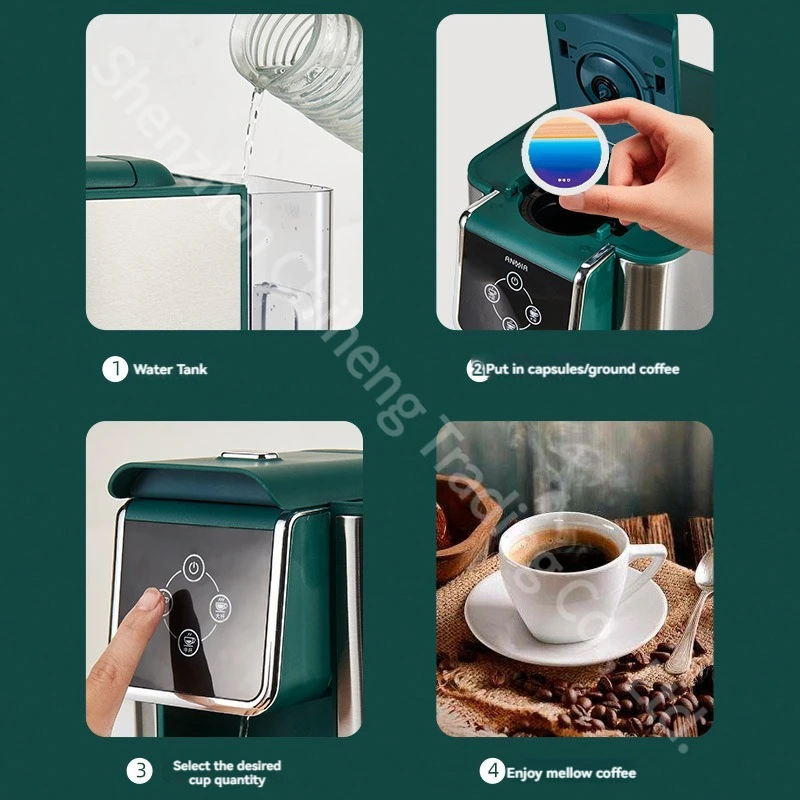 Automatic Capsule Coffee Machine Multifunctional 3-in-1 Coffee Machine Household Intelligent Water Dispenser