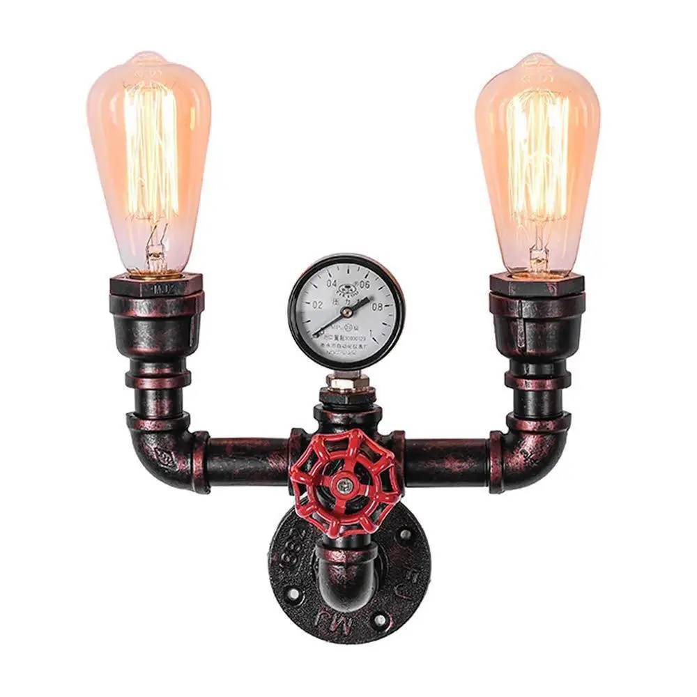 Industrial Steampunk Wall Light Vintage Wall Lamp Water Pipe Wall Sconce for Restaurant Cafe Bar Kitchen Lighting Home Decor E27