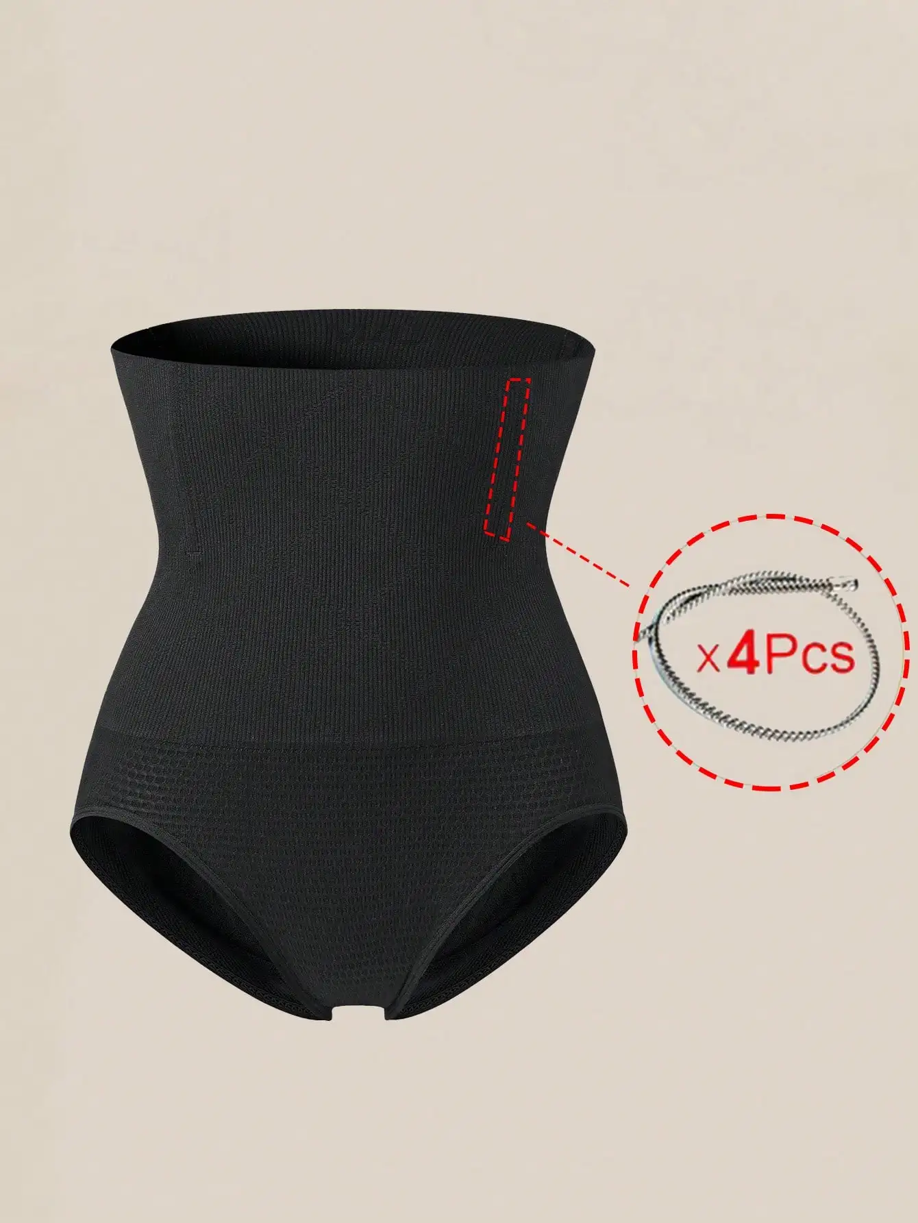1 Stück Nahtlose High-Waist-Shaping-Höschen, schlankmachende Bauchkontrolle, Taillentrainer, Body Shaper Shorts, Shapewear für Damen – Detail 3