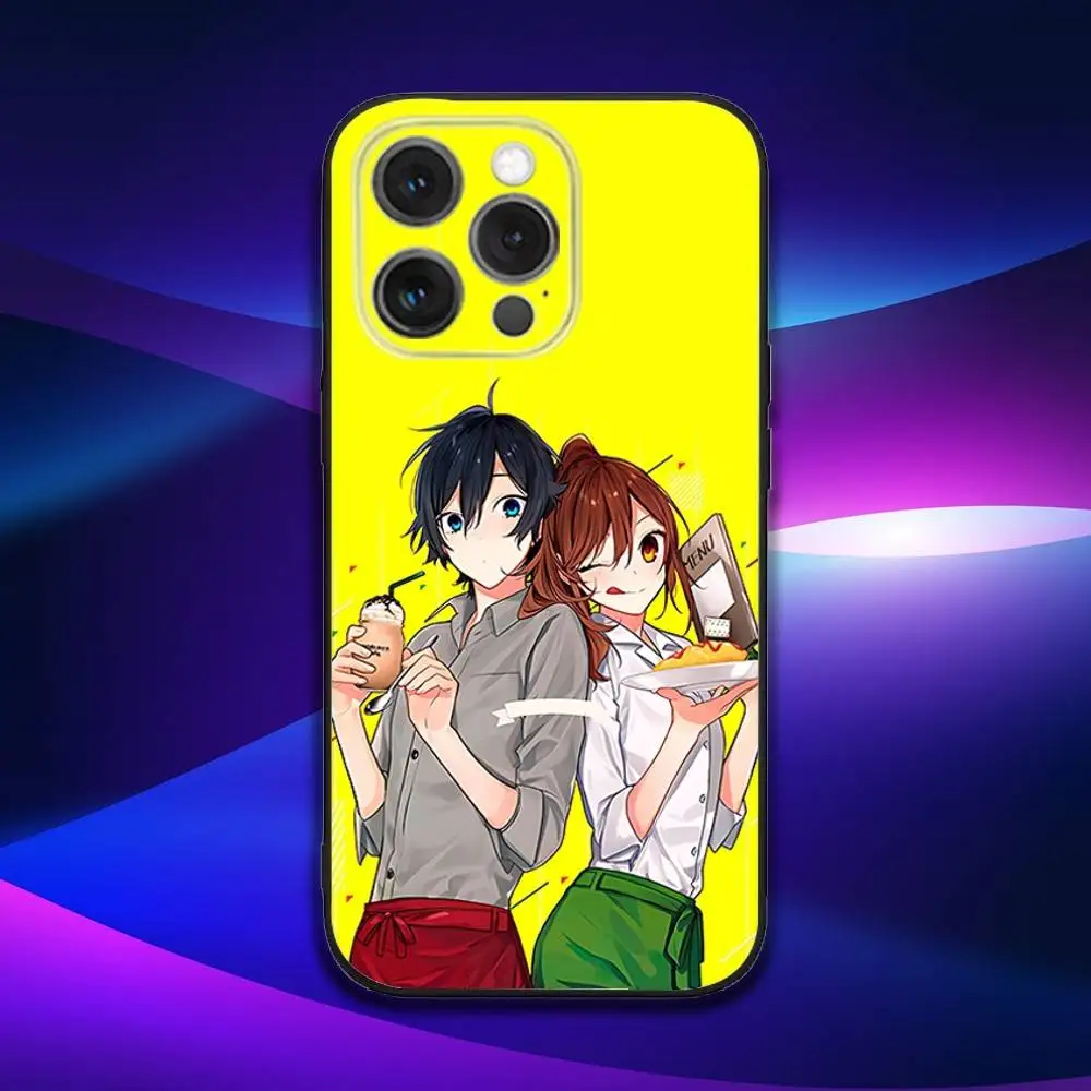 حافظة هاتف أنيمي H-Horimiya لهاتف آيفون 17,16,15,14,13,12,11,Pro,Max,Plus,X,XS,SE4,E,Mini,Soft Black Case