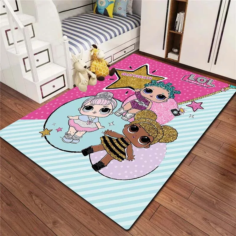 

3D Cute Cartoon S-Surprises-L-O-L Printed Carpet Yoga Mat Children's Room Living Room Bedroom Decoration Anti slip Carpet Gift