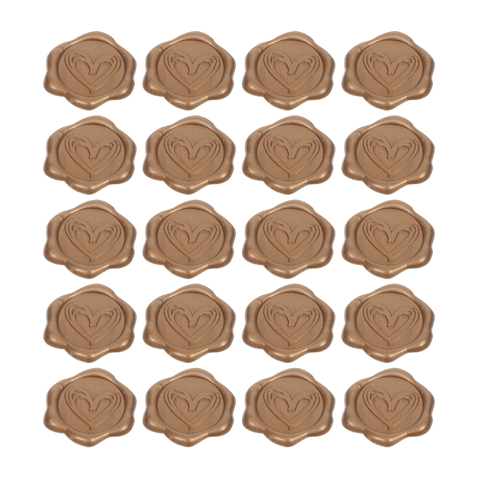 

50Pcs Heart Wax Seal Stickers Self-Adhesive Embossed Envelope Sealing Labels for Wedding Invitations Valentine's Day Cards