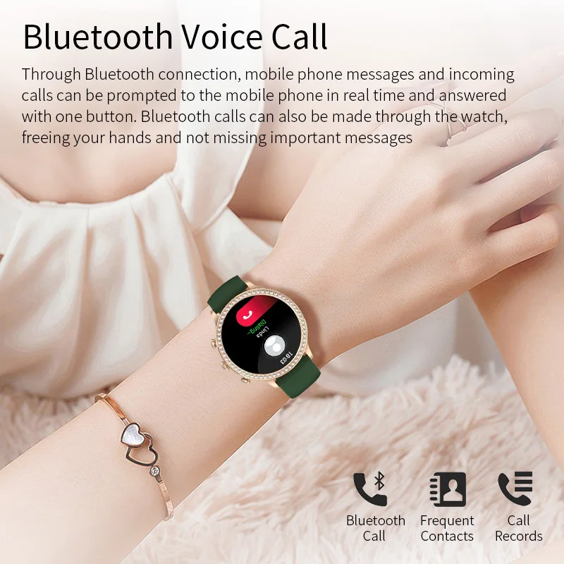 LIGE Fashion Luxury Women Smartwatch Sports Ladies Gift Heart Rate Blood Oxygen Sleep Monitor Call Smart Watches For Android IOS