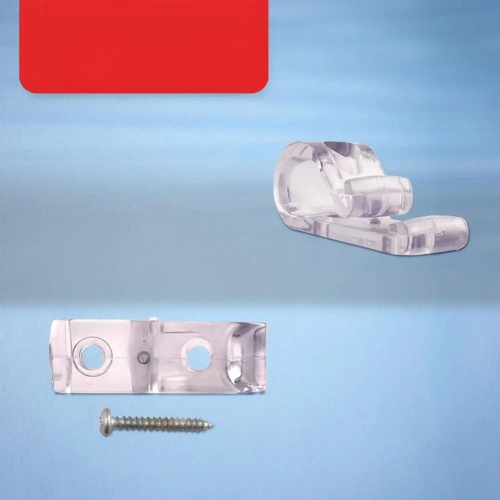 Plastic Transparent Curtain Brackets Double Hole Hooks For Shading Shades Roman Poles Window Installation Hardware Base