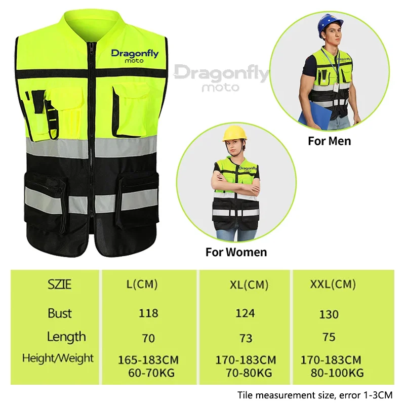 Motorcycle Multi Pocket Safety Vest Night Visibility Gear For yamaha YZFR3 YZF-R3 YZF R3 2015-2023 2022 2021 2020