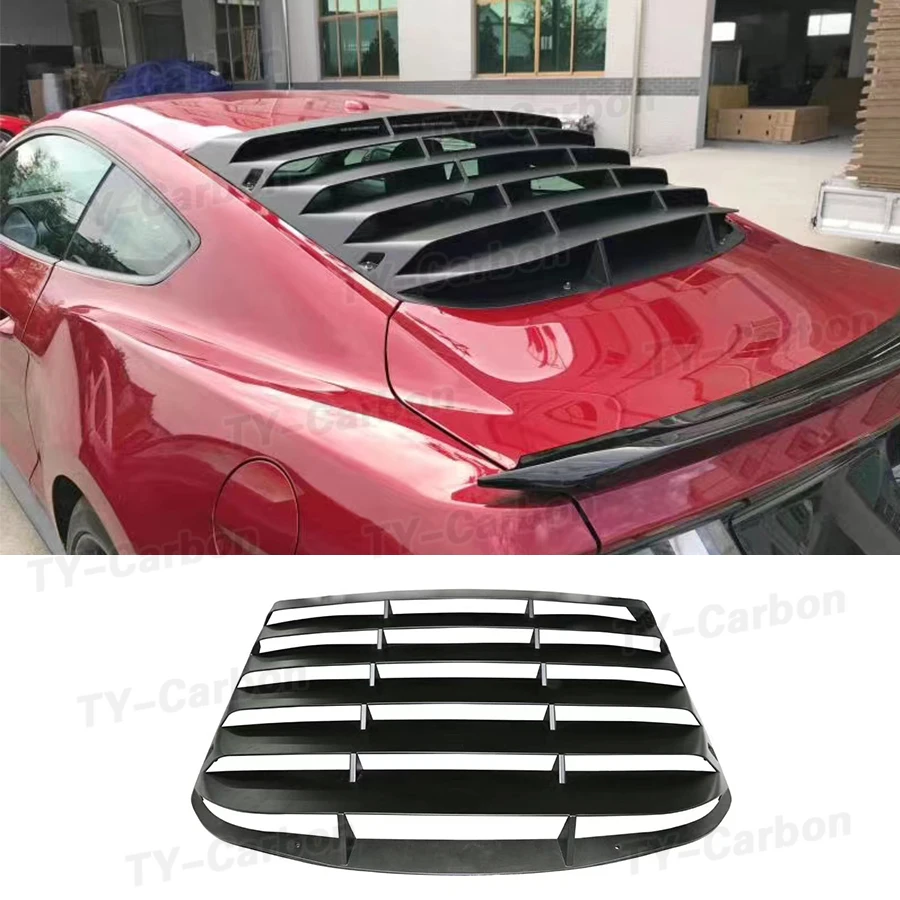 ABS black Rear Window Decorative louver Fit for Ford mustang 2015-2017 Air outlet diffuser shutter Grill Covers Frame