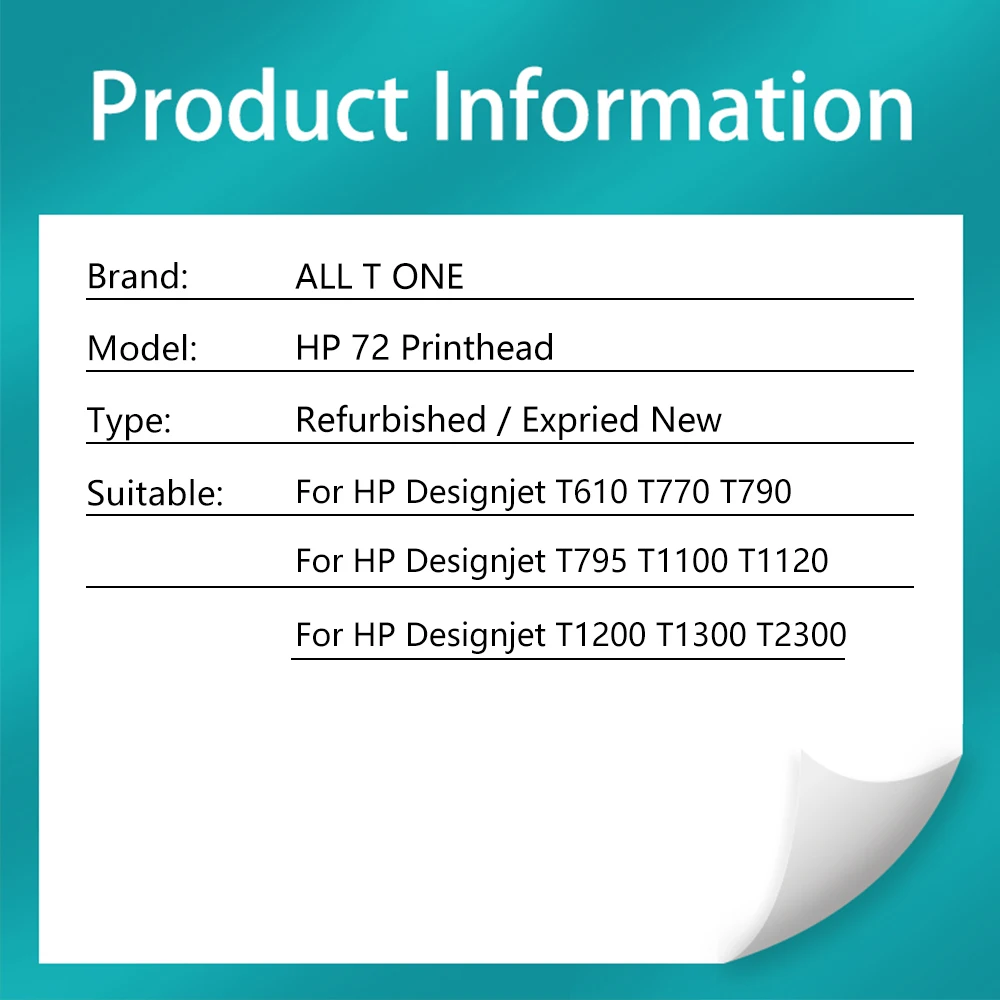 For HP 72 Printhead Print Head C9380A C9383A C9384A HP72 For HP Designjet T610 T770 T790 T795 T1100 T1300 T2300 head Cabezal