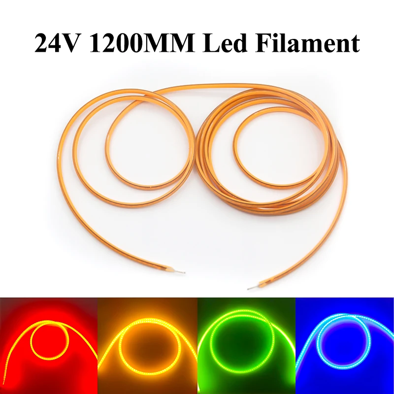 Dc21v 24v1200mm 2200k Red Blue Edison Bulb Filament Flexible Lamp Parts Led Chip Incandescent Cob Light Accessories Led Diodes