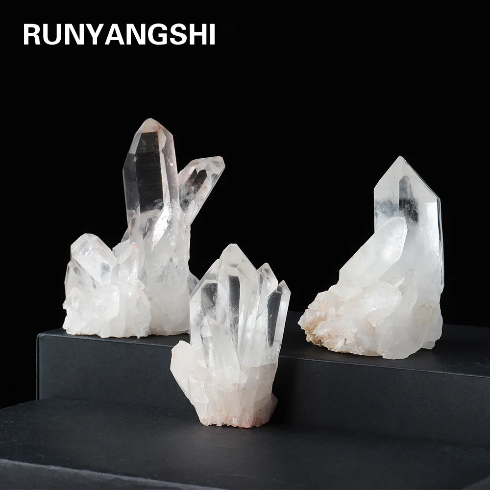 Natural Clear Quartz Rough Cluster Craft Healing Stone Chinese Style Tea Room Home Table Decoration
