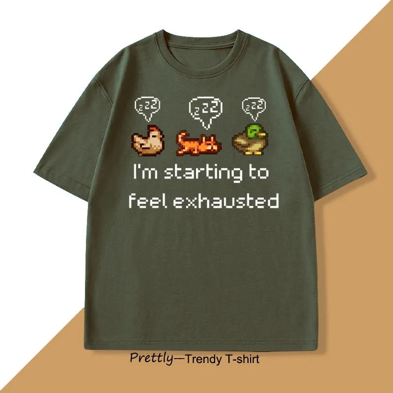 Stardew Valley T-Shirt Pixel Art Farming Tee Men Women Funny Cute Chicken T Shirt Casual Cotton Round Neck Tshirt Mens Clothing