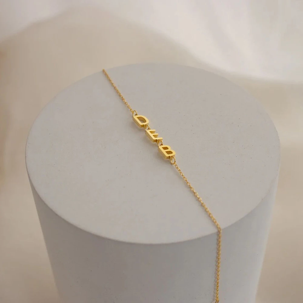 eManco Personalized Name Bracelet Women Girls Stainless Steel Chain Letter Customized Charm Bracelets Unique Custom Jewelry Gift
