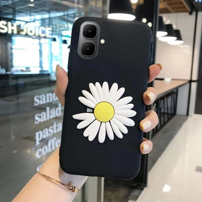 For infinix Smart 10 plus + Cover With Chrysanthemum Kickstand Silicone Soft Shell For infinix Smart 10 plus + Phone Case