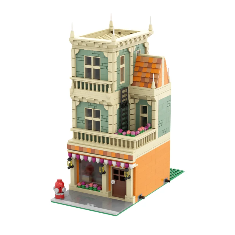 1560pcs MOC Modular Bakery Shop Modulared Model Building Blocks Construction DIY Christmas Gift Creative Toy Idea Education Kids